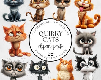 Quirky Cats, Quirky animals, Whimsical Animal PNG, Funny Animals PNG, Quirky Cat PNG, Quirky kitten, Whimsical Cats, Funny Cat Clipart