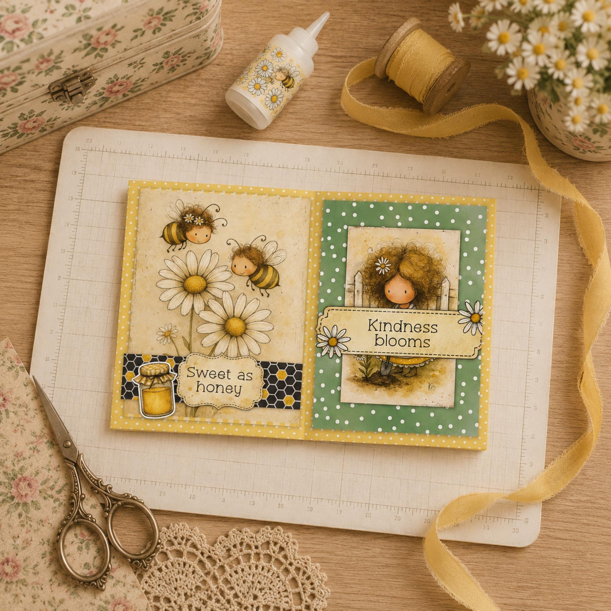 Cottage Daisies Mini Book Kit Printable, Spring Junk Journal Kit, Daisy ...