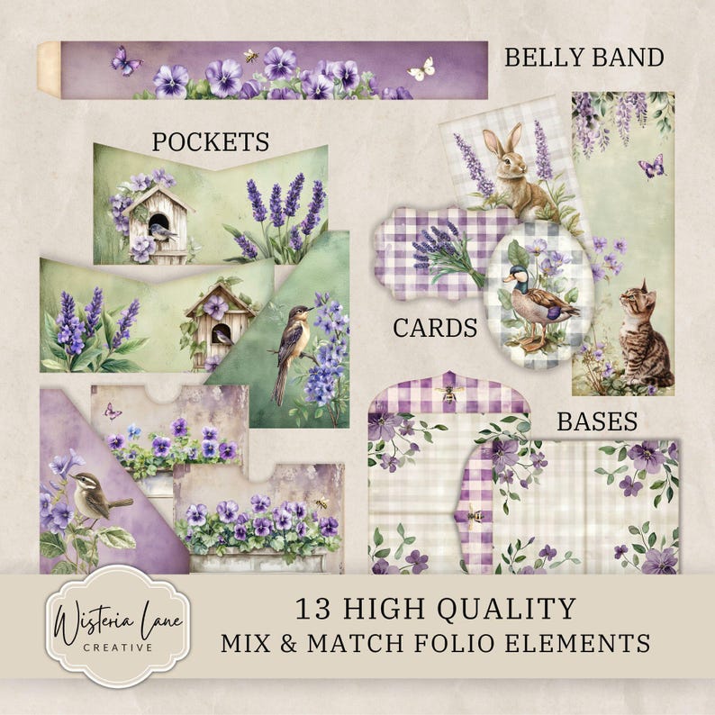 Cottage Garden Junk Journal Folio, Printable Cottagecore Ephemera for ...