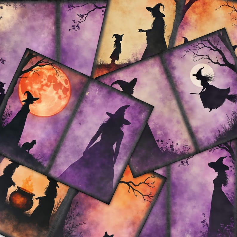 Purple Witch Junk Journal Kit, Printable Witches Scrapbook and Junk ...