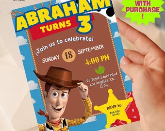 Woody Cowboy Birthday Invitation Template | Editable Toy Story-Themed Party Invite | Customizable Digital Download for Kids' Birthday