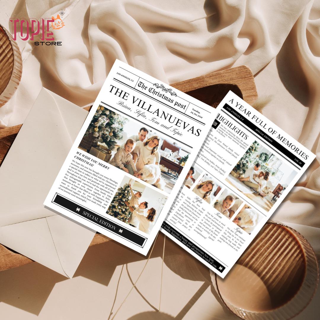 Editable Christmas Newsletter Template | Year in Review Holiday Card ...