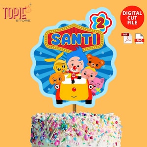 Custom Plim Plim Clown Birthday Cake Topper, Personalized Printable Party Decorations, Any Name Any Age Cake Topper.