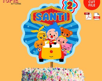 Custom Plim Plim Clown Birthday Cake Topper, Personalized Printable Party Decorations, Any Name Any Age Cake Topper.