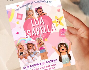 Custom Roblox Birthday Invitation, Editable Digital Gaming Party Invite | Kids Gaming Theme Birthday Card Roblox Invitation