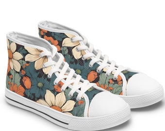 All Over Print Women's High Top Sneakers, Stride In Style: Fashion-Forward Women's High top Sneakers
