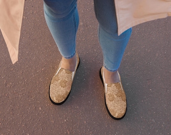 Zapatillas de lona sin cordones para mujer con estampado integral de rosas amarillas