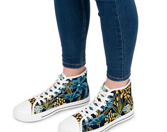 All Over Print Women's High Top Sneakers, Stride In Style: Fashion-Forward Women's High top Sneakers