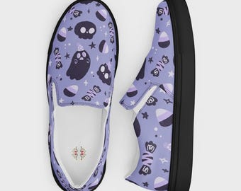 Zapatillas de lona sin cordones para mujer con estampado integral