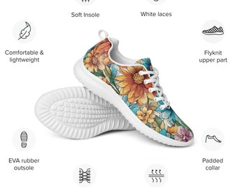 Chaussures de sport à fleurs pour femmes