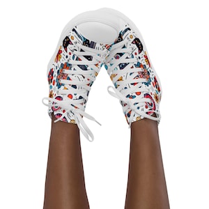 Women’s high top canvas shoes, Cat lovers All Over Print Shoes, Floral High Tops