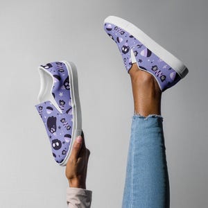 Zapatos de lona sin cordones para mujer con estampado completo