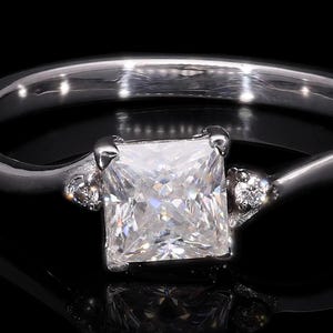 IGI certified Princess Cut Lab Grown Diamond Solitaire Engagement Ring for Her, Lab Created Diamond Solitaire Ring, Handmade Ring for her