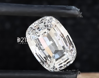 Step Cut Cushion Cut Lab Grown Diamond, Antique Cut 1 CT Lab Created Diamond Cushion, Custom Cut By D218JewelsSydney, Custom Engagement Ring