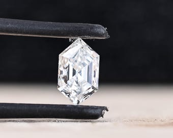 Long Hexagon Cut Lab Grown Loose Diamond, 2CT Lab Created Fancy Diamond, Perfect For Engagement Ring, Wedding Ring Gift for Her, CVD Diamond