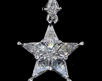 Diamantanhänger im Kite Cut, Sternanhänger im Labor gewachsener Diamant, Sternanhänger für Sie, Diamantanhänger für Sie