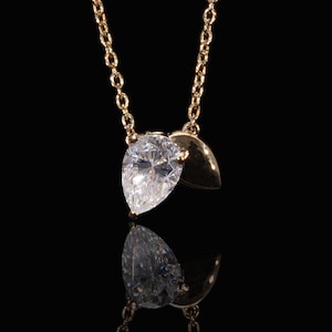 1 CT Solitaire Pear Cut Lab Grown Diamond Pendant, Lab Created Diamond, Pear Pendant for Her, Handmade Jewelry, Sustainable Diamond for her