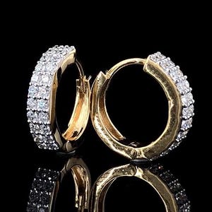 Diamond Hoop Earrings for Gifting, 0.50 TCW Round Brilliant Cut Diamond Earrings for Her, Lab Grown Diamond Earrings for Her, Handmade Gift