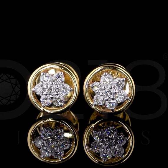 TW Minimalist Lab Grown Diamond Round Stud Earrings for Gift