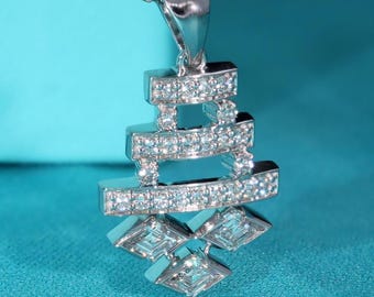 Lozenge Cut Lab Grown Diamond Pendant, Lozenge Cut Diamond, Handmade Pendant, Sustainable Diamond Jewelry, Ethically Sourced Diamond Jewelry