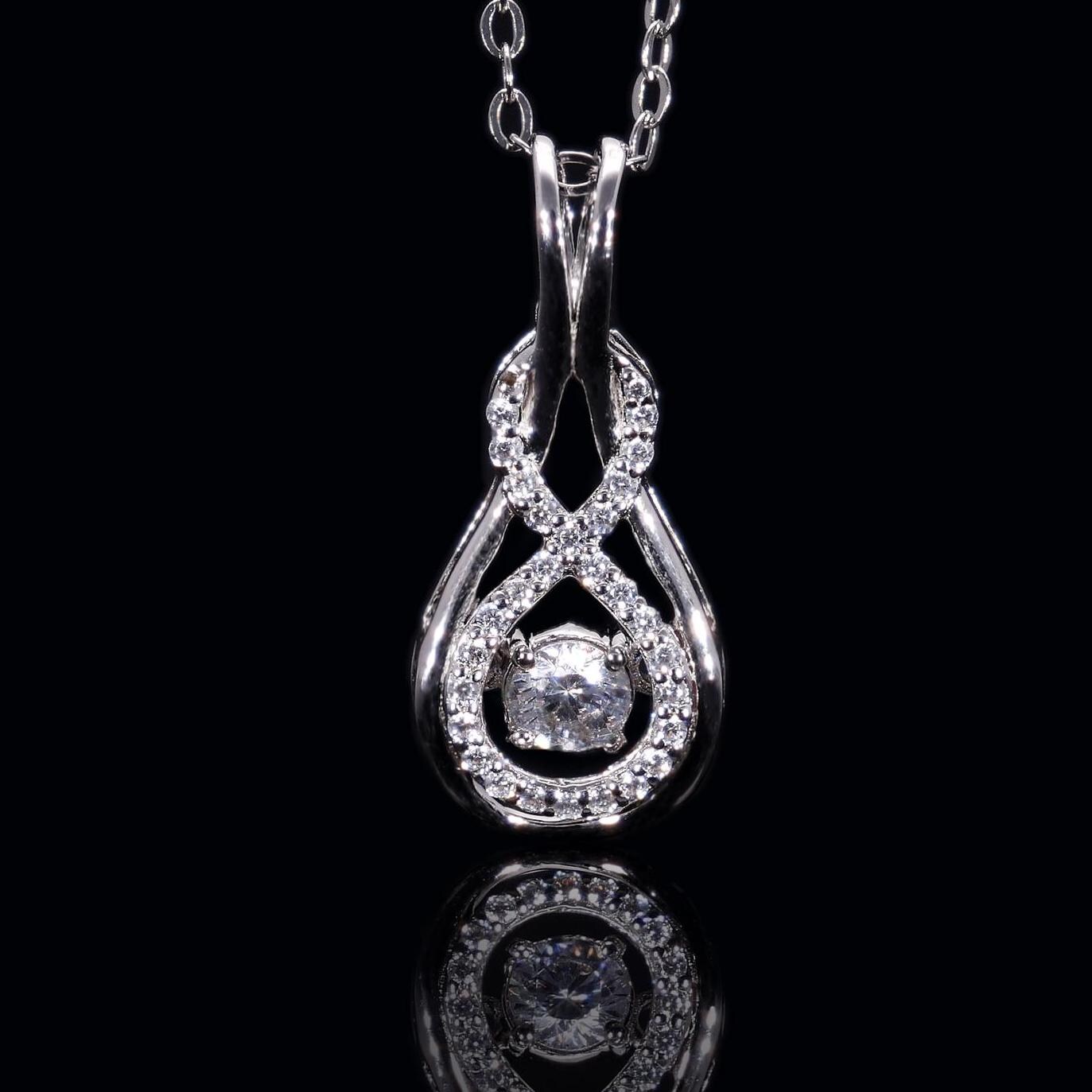 0.39 TCW Infinity Lab Grown Diamond Pendant, Lab Created Diamond, Infinity Solitaire Pendant for Her, Handmade Jewelry, Sustainable Diamond