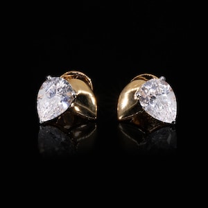 1.3 TCW Pear Cut Lab gewachsene Diamant Ohrstecker für Sie, handgefertigte Diamant-Ohrstecker als Geschenk, nachhaltige Ohrstecker
