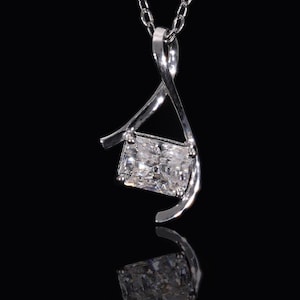 1 CT Solitaire Radiant Cut Lab Grown Diamond Pendant, Lab Created Diamond, Radiant Pendant for Her, Handmade Jewelry, Sustainable Diamonds