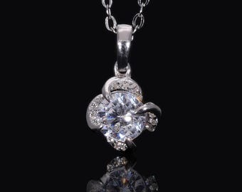 1 CT Round Cut Lab Grown Diamond Pendant, Lab Created Diamond, Round Diamond Pendant for Her, Handmade Ethical IGI Certified Diamond Pendant