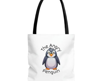 De boze pinguïn draagtas (AOP)