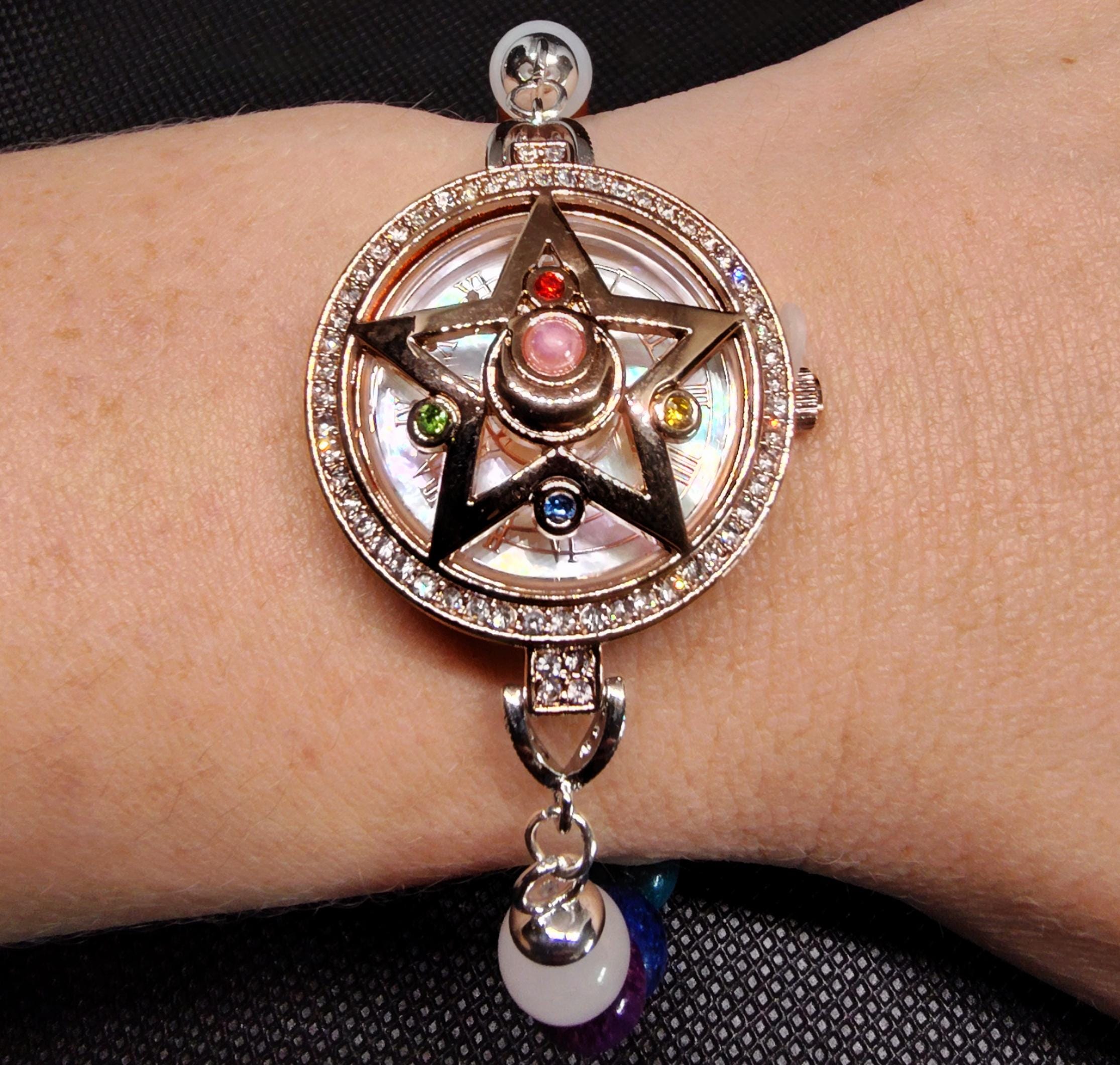 Sailor Moon Transformation Brooch Watch- Crystal Moon Compact