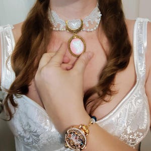 Sailor Moon Cameo Choker Necklace- Princess Serenity, Tuxedo Mask, Sailor Chibi Moon, and King Endymion
