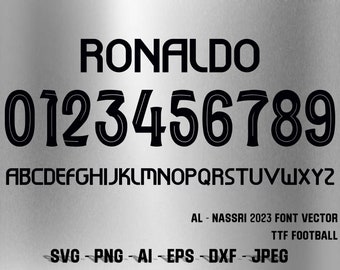 Czcionka wektorowa Al Nassr 2022-2023 SVG, AI, Eps, PDF, TTF / Zestaw do cięcia, Plik wektorowy / Koszulka piłkarska SVG