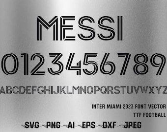 Font Vector Jersey Inter de Miami_FC 2022/2023 Font SVG, AI, Eps, Pdf, TTF / Cutting Kit, Vector File / Football Soccer Shirt