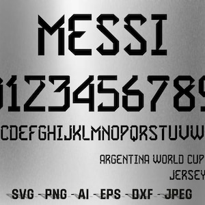 Fonte da camisa da Copa do Mundo Argentina 2022 | Fonte da camisa de Lionel Messi | Fonte de futebol | Fonte esportiva | 1 Arquivo OTF | Download Digital!!