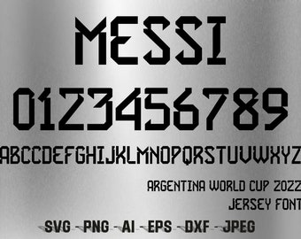 Czcionka koszulki Argentyńskiego Pucharu Świata 2022 | Czcionka koszulki Lionela Messiego | Czcionka piłkarska | Czcionka sportowa | 1 plik OTF | Pobieranie cyfrowe !!