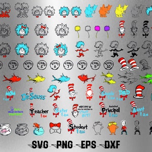 600+ Files Dr Seuss Svg Bundle Layered Item, Dr. Seuss Quotes Cat In The Hat Svg Clipart, Cricut, Digital Vector Cut File, Cat And The Hat