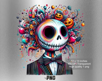 Jack y Sally Splash y Acuarela Diseño digital Archivo PNG para sublimación - Alta resolución -Descarga PNG digital instantánea !!