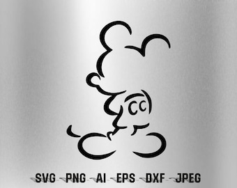 ミッキーマウス アウトライン SVG クラフトマシン Cricut Cameo