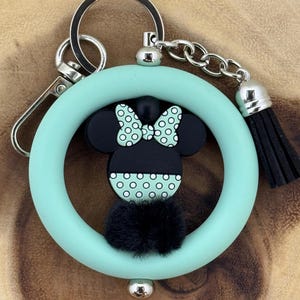 Mouse Ear Key Chain / Dangle - Mint Green - Minnie Mouse