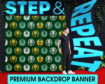 Customizable Step and Repeat Backdrop: Red Carpet Event Fabric Banner