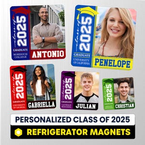 Custom Graduation Magnet with Photo – Personalized Class of 2025 Gift for Fridge – Senior Keepsake Magnet for High School or College Grad