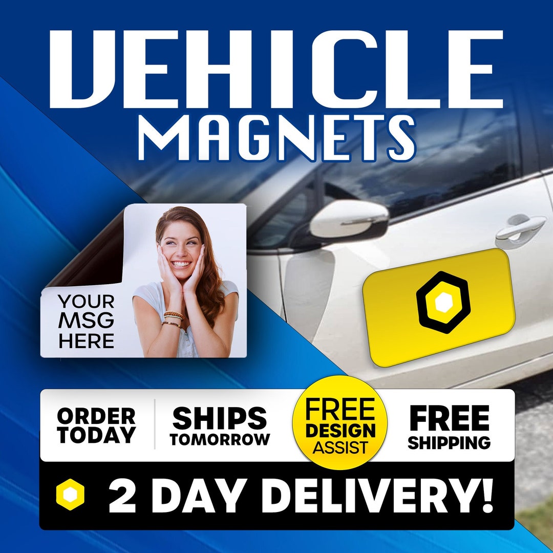 Custom Car Magnets | Full Color, Glossy | Free Design Assistance - Etsy