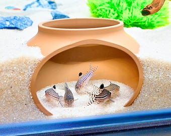 Aquarium Cave Hide - Dome Underground Fish Tank Cave Viewing Hideout