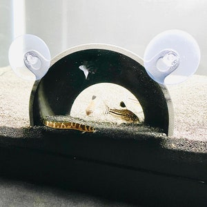 Aquarium Cave Half Dome Fish Tank Decoration, Axolotl Hide, Kuhli Loach Cory Catfish Tunnel Hideout, Betta Fish Hide