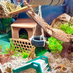 REPTIZOO Hermit Crab Climbing Toy & Hideout Tunnel - 2 Pack, 11.5 Inch Long