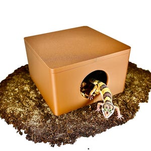 Reptile Square Humid Dig Box Enclosure Decor Reptile Tank Enrichment Decoration Snake Crested Gecko Leopard Gecko Lizard Cave