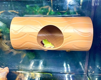 Gecko Frog Log Hide Wall Decor Amphibian Reptile Tank Enrichment Decoration Crested Gecko Leopard Gecko Lizard Tree Frog Hideout Cave