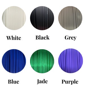 May include: Available colors for filament: white, black, grey, blue, jade green, and purple.