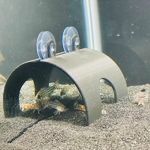 Aquarium Cave Half Tube Fish Tank Decoration, Axolotl Hide, Kuhli Loach Cory Catfish Tunnel Hideout, Betta Fish Hide