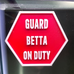 Betta Fish Tank Decoration Sign &quot;Guard Betta On Duty&quot; Betta Aquarium Ornament Betta Fish Decor Supplies Accessories Decorations